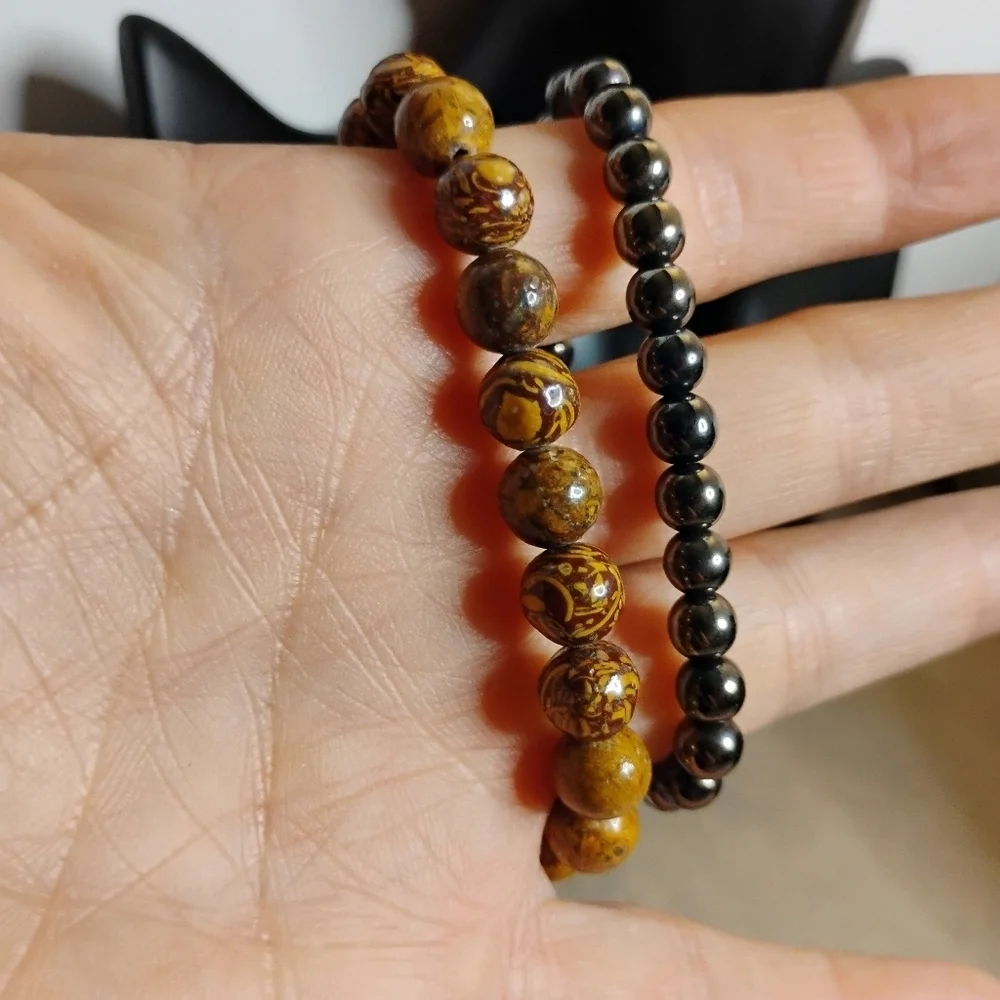 Title: Tigres Bisutería Fina Hematite & Tiger’s Eye Men’s Bracelet  Description:
